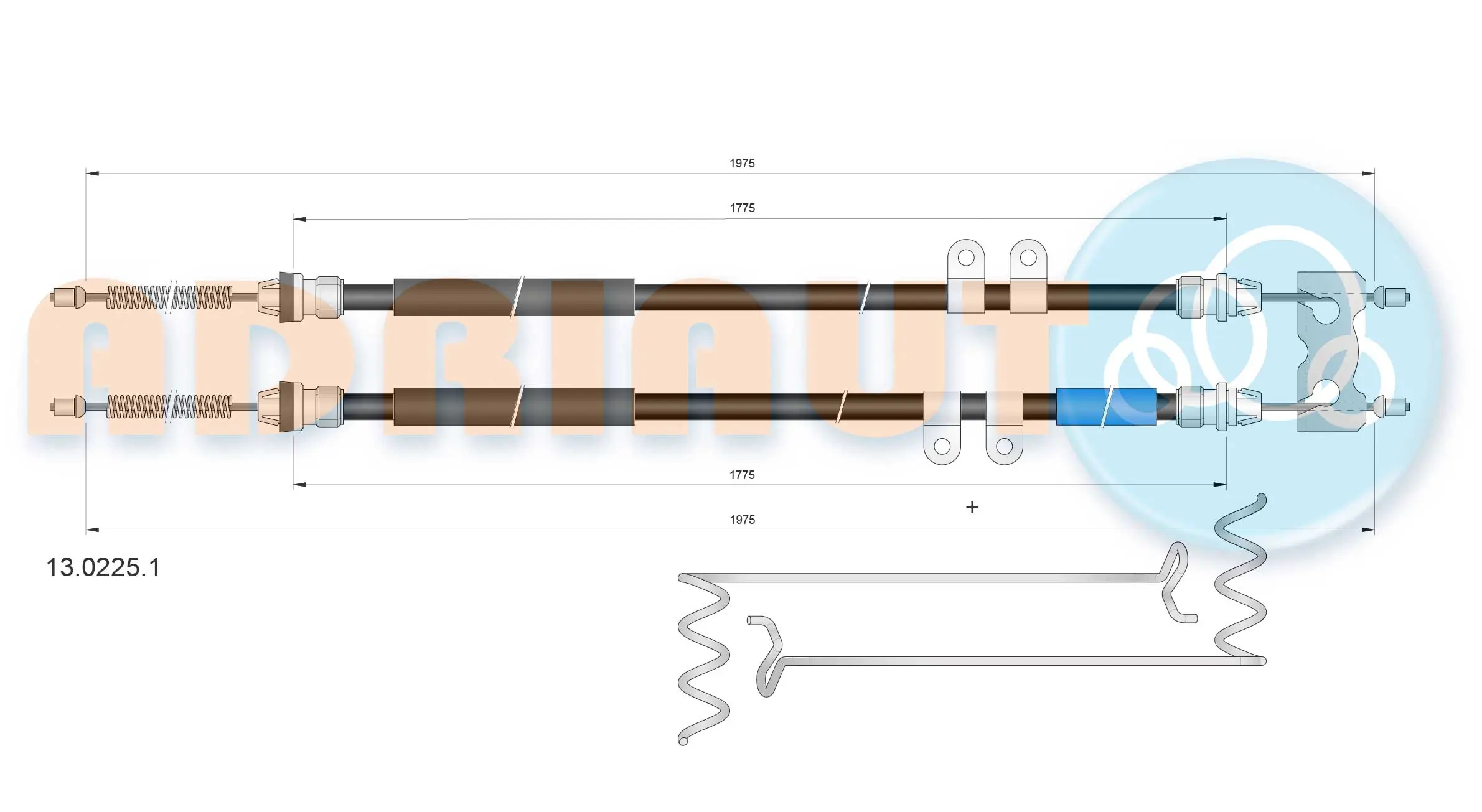 Tirette à câble, frein de stationnement ADRIAUTO 13.0225.1