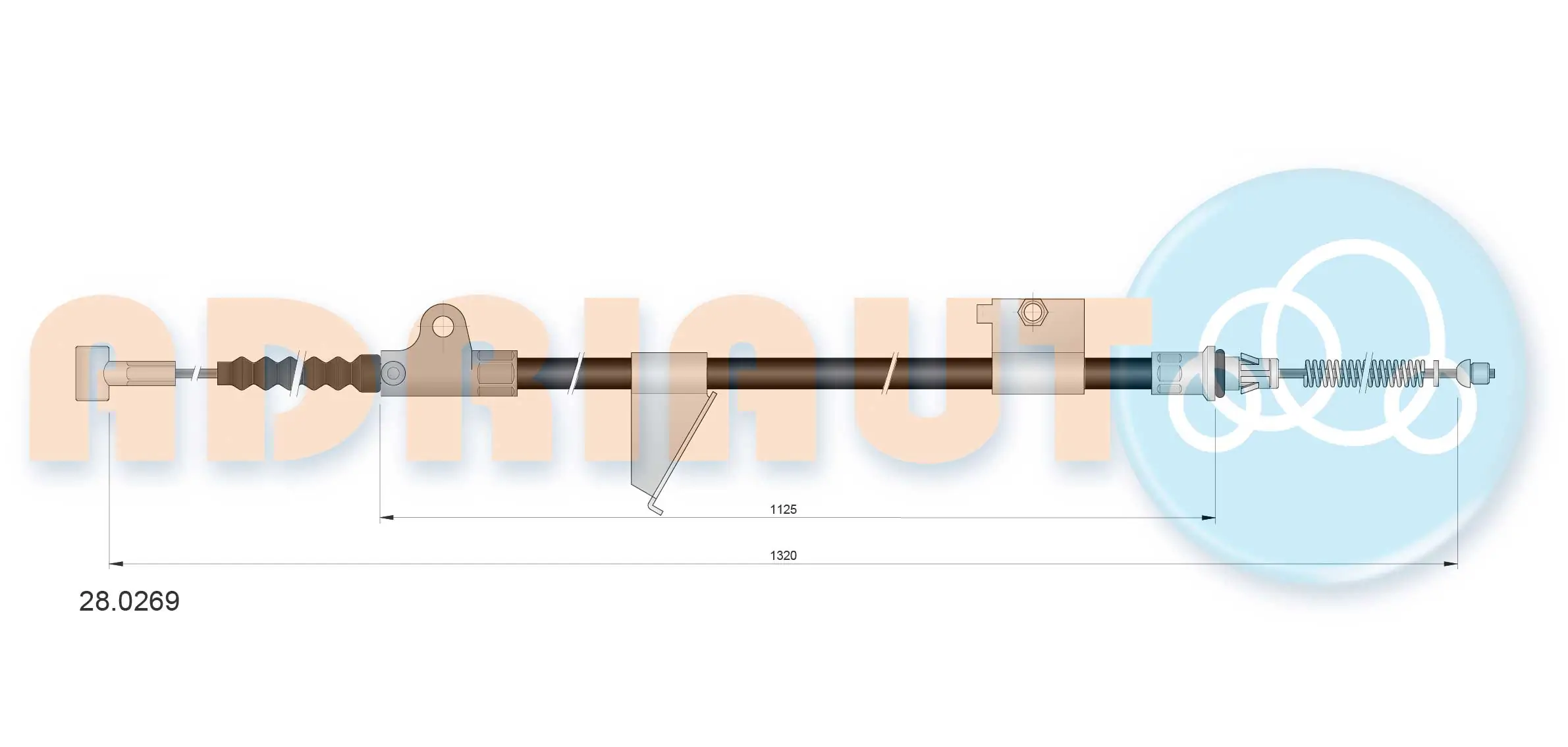 Tirette à câble, frein de stationnement ADRIAUTO 28.0269