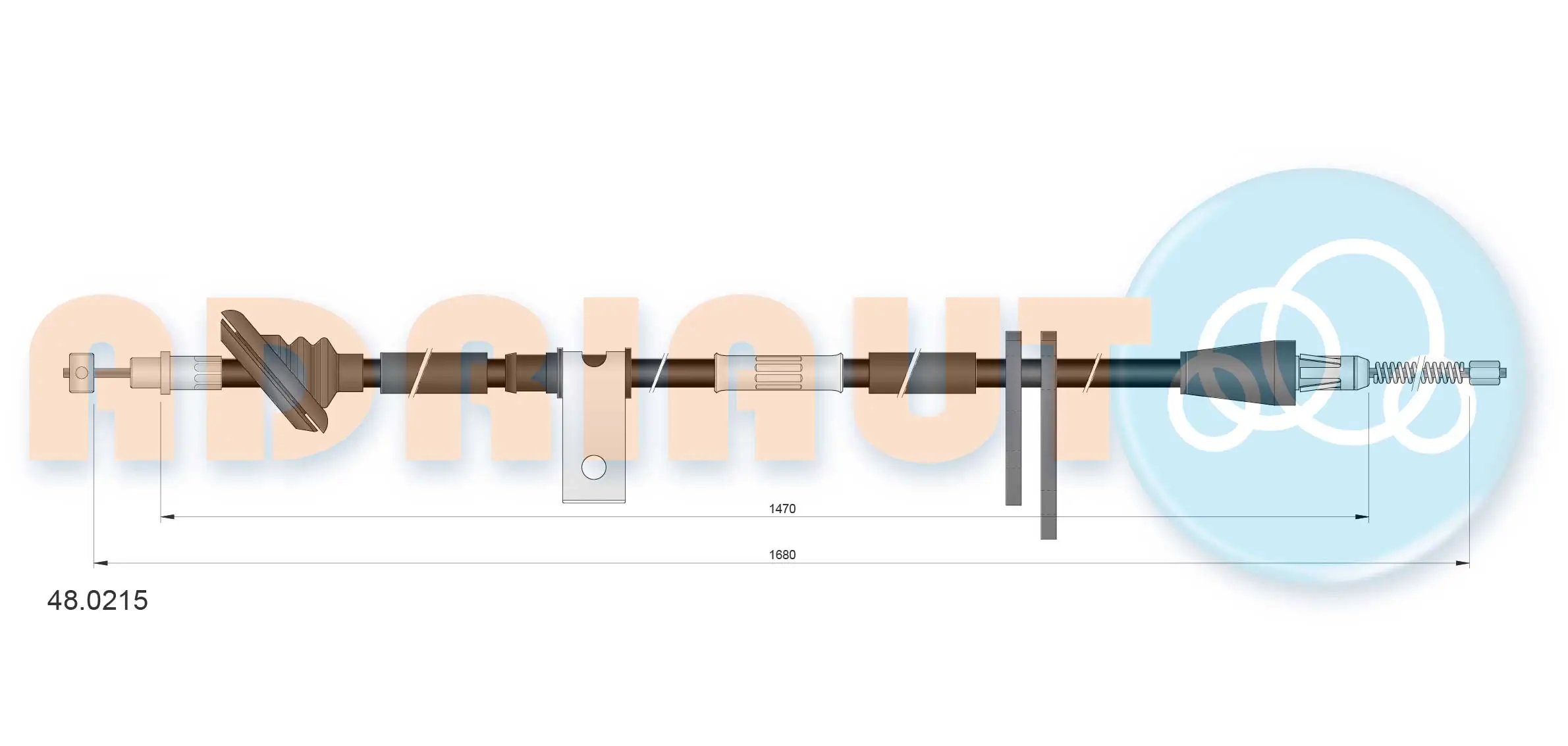 Tirette à câble, frein de stationnement ADRIAUTO 48.0215