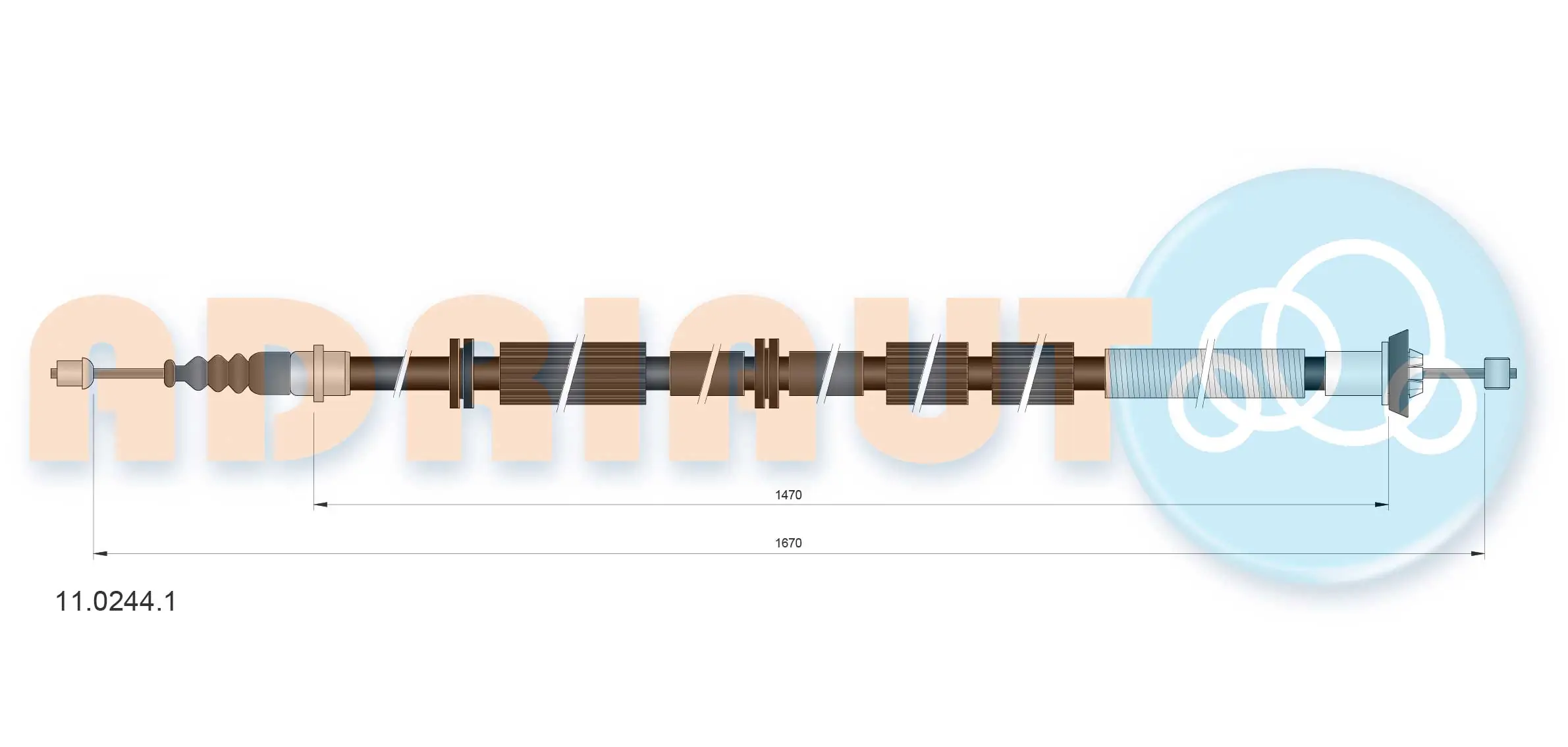 Tirette à câble, frein de stationnement ADRIAUTO 11.0244.1