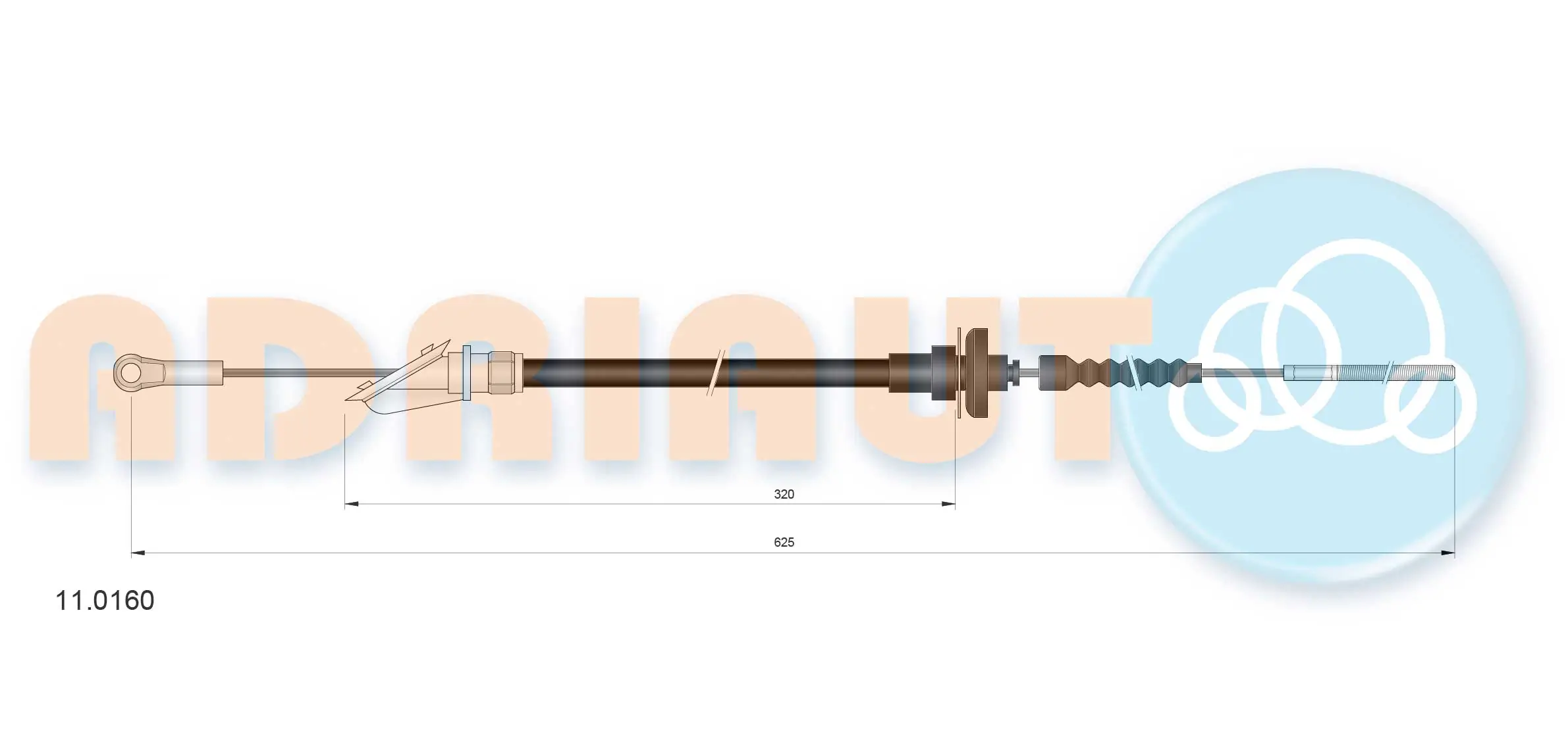 Tirette à câble, commande d'embrayage ADRIAUTO 11.0160