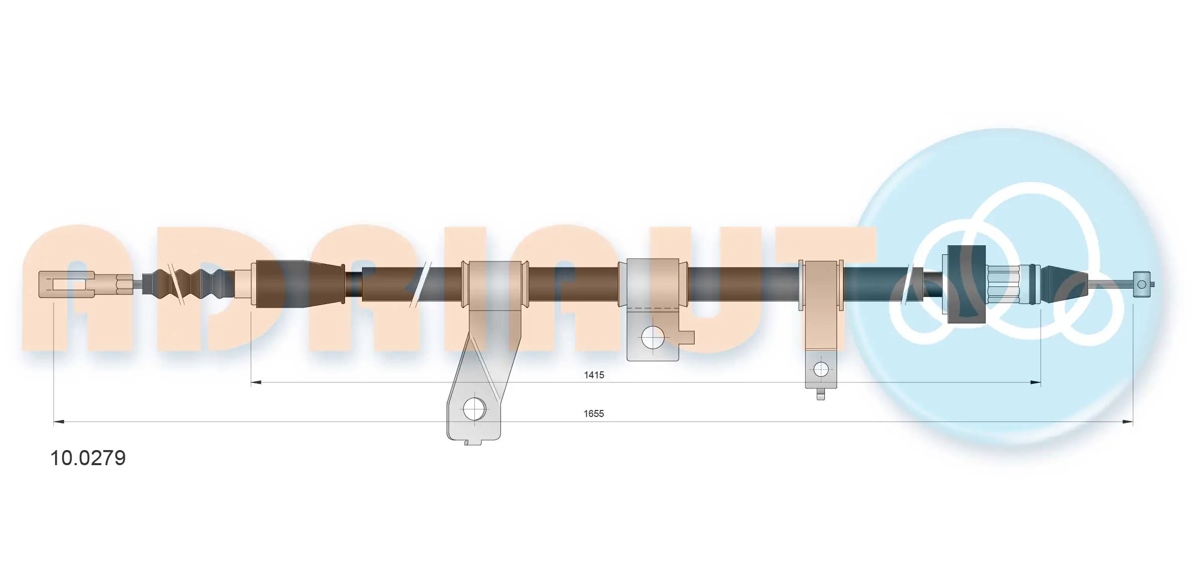 Tirette à câble, frein de stationnement ADRIAUTO 10.0279