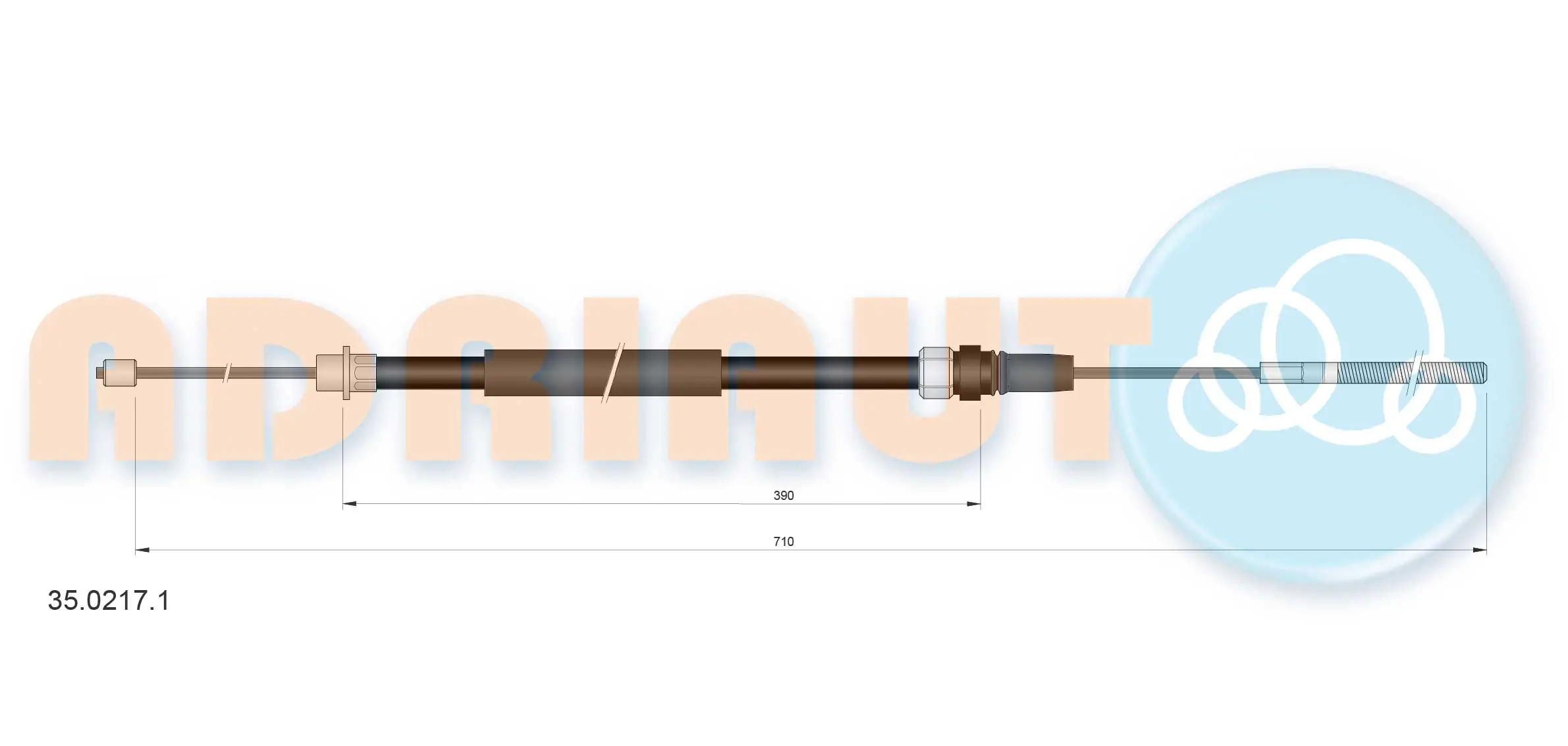 Tirette à câble, frein de stationnement ADRIAUTO 35.0217.1