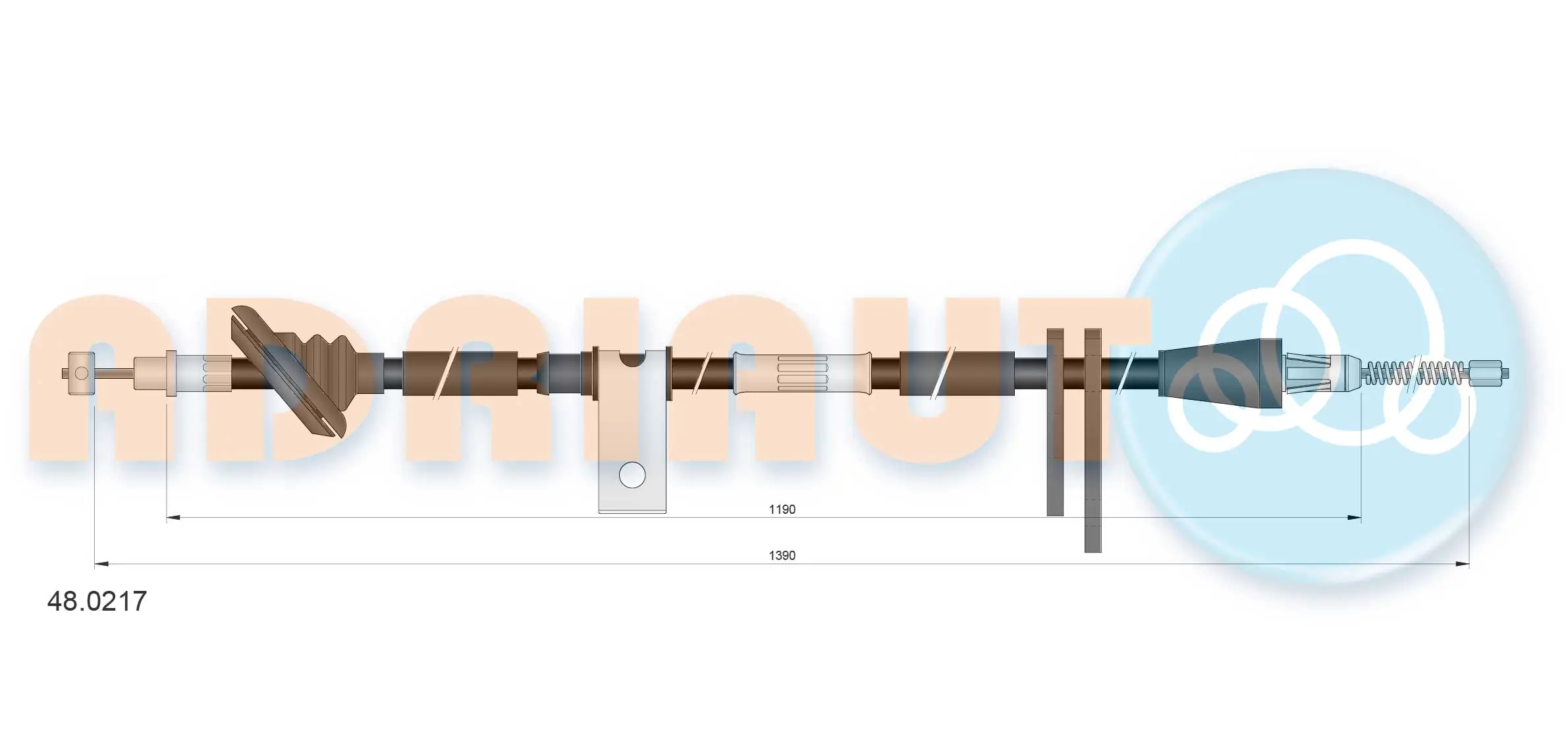 Tirette à câble, frein de stationnement ADRIAUTO 48.0217