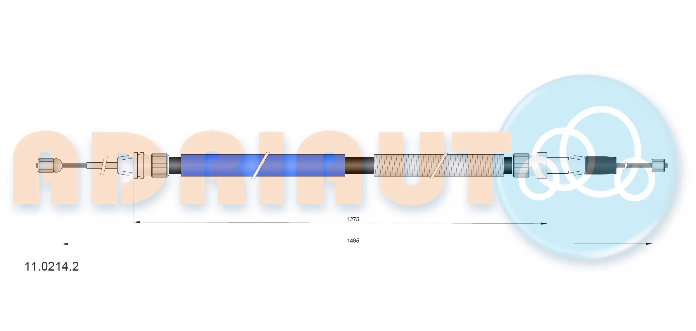 Tirette à câble, frein de stationnement ADRIAUTO 11.0214.2