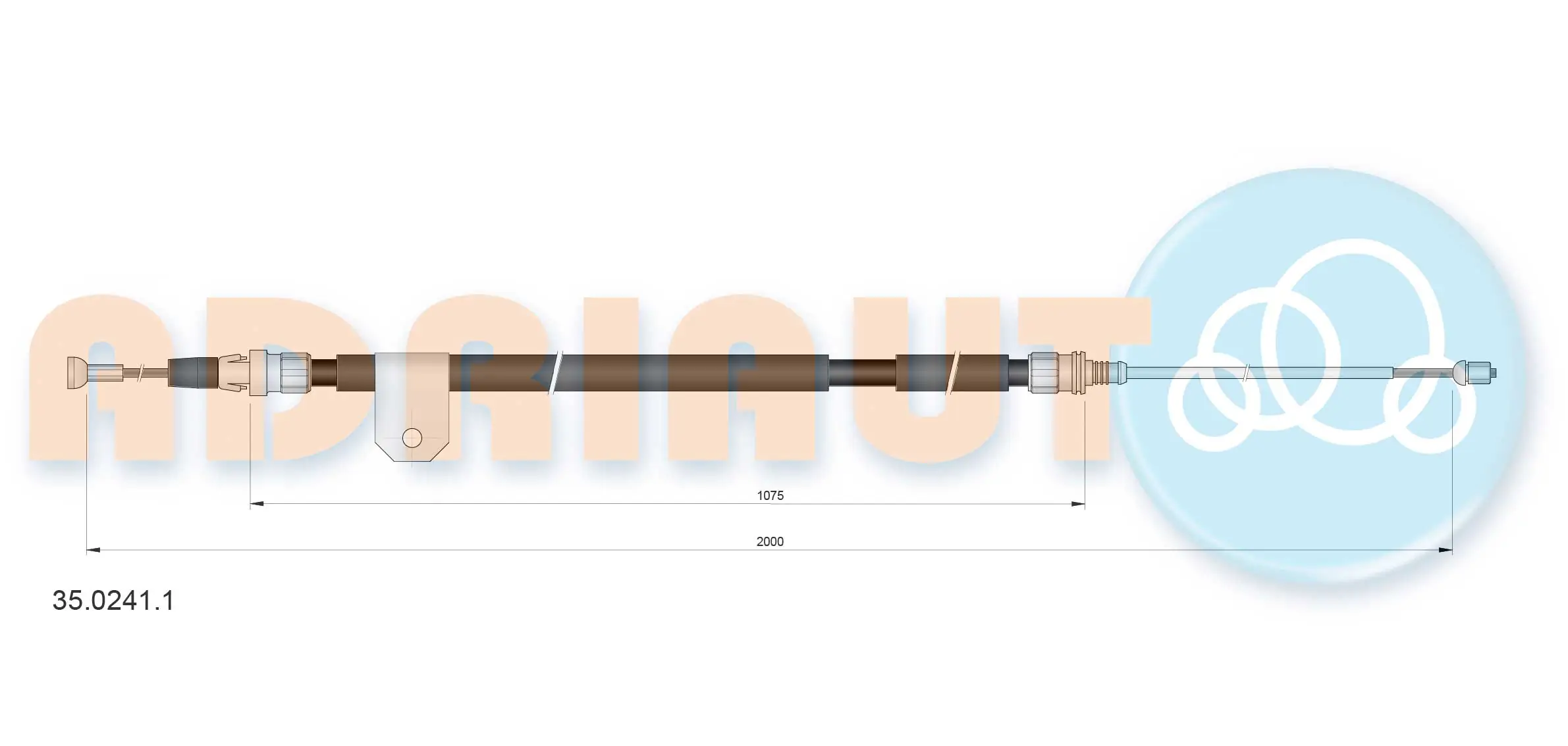 Tirette à câble, frein de stationnement ADRIAUTO 35.0241.1