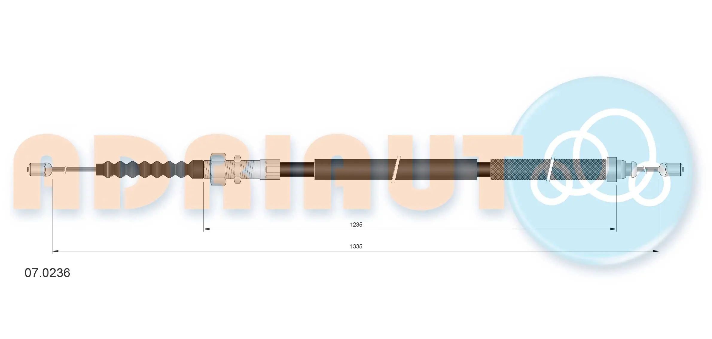 Tirette à câble, frein de stationnement ADRIAUTO 07.0236