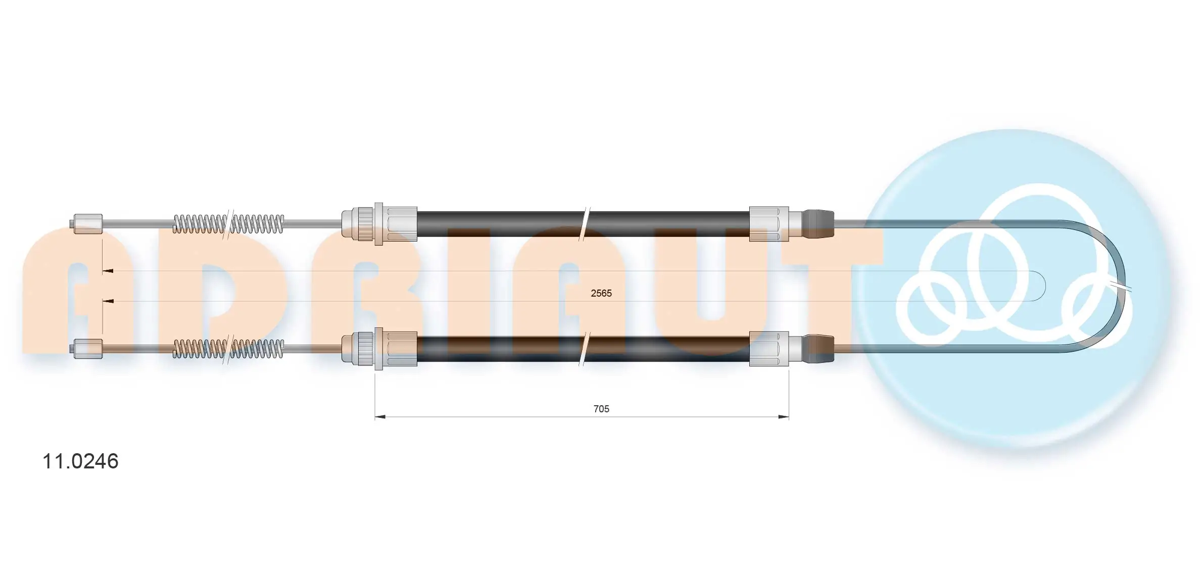 Tirette à câble, frein de stationnement ADRIAUTO 11.0246