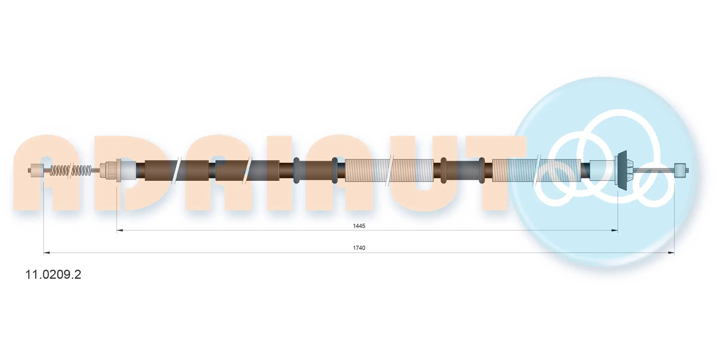 Tirette à câble, frein de stationnement ADRIAUTO 11.0209.2