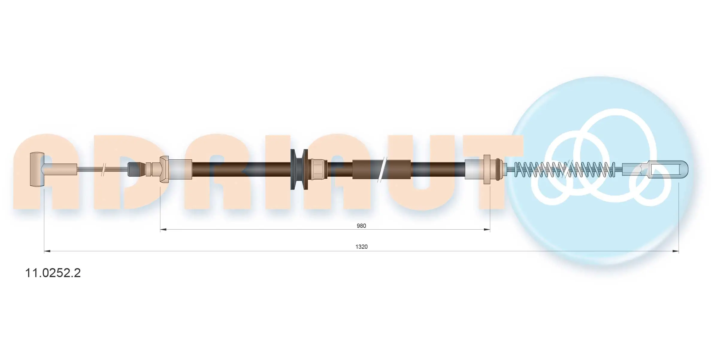 Tirette à câble, frein de stationnement ADRIAUTO 11.0252.2