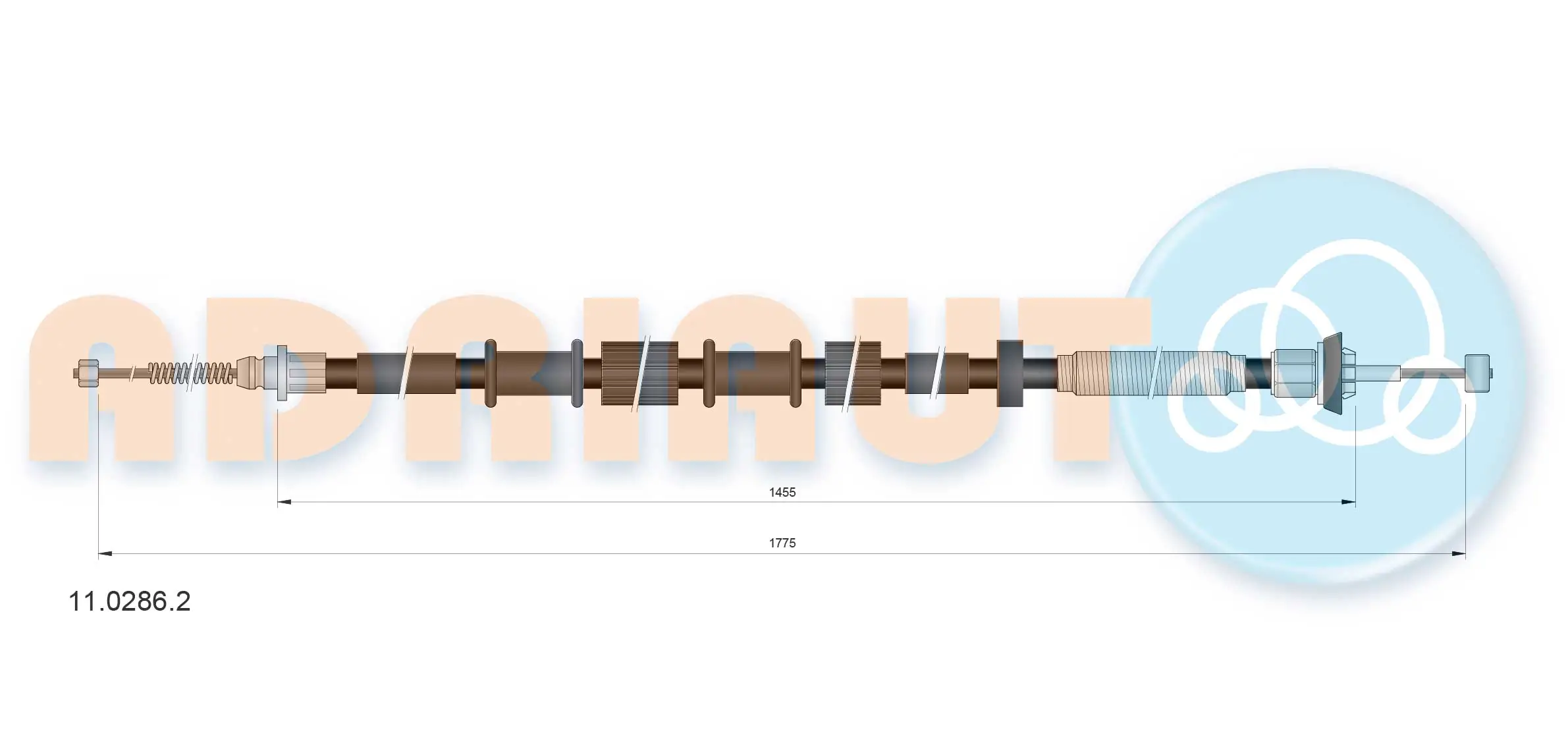 Tirette à câble, frein de stationnement ADRIAUTO 11.0286.2