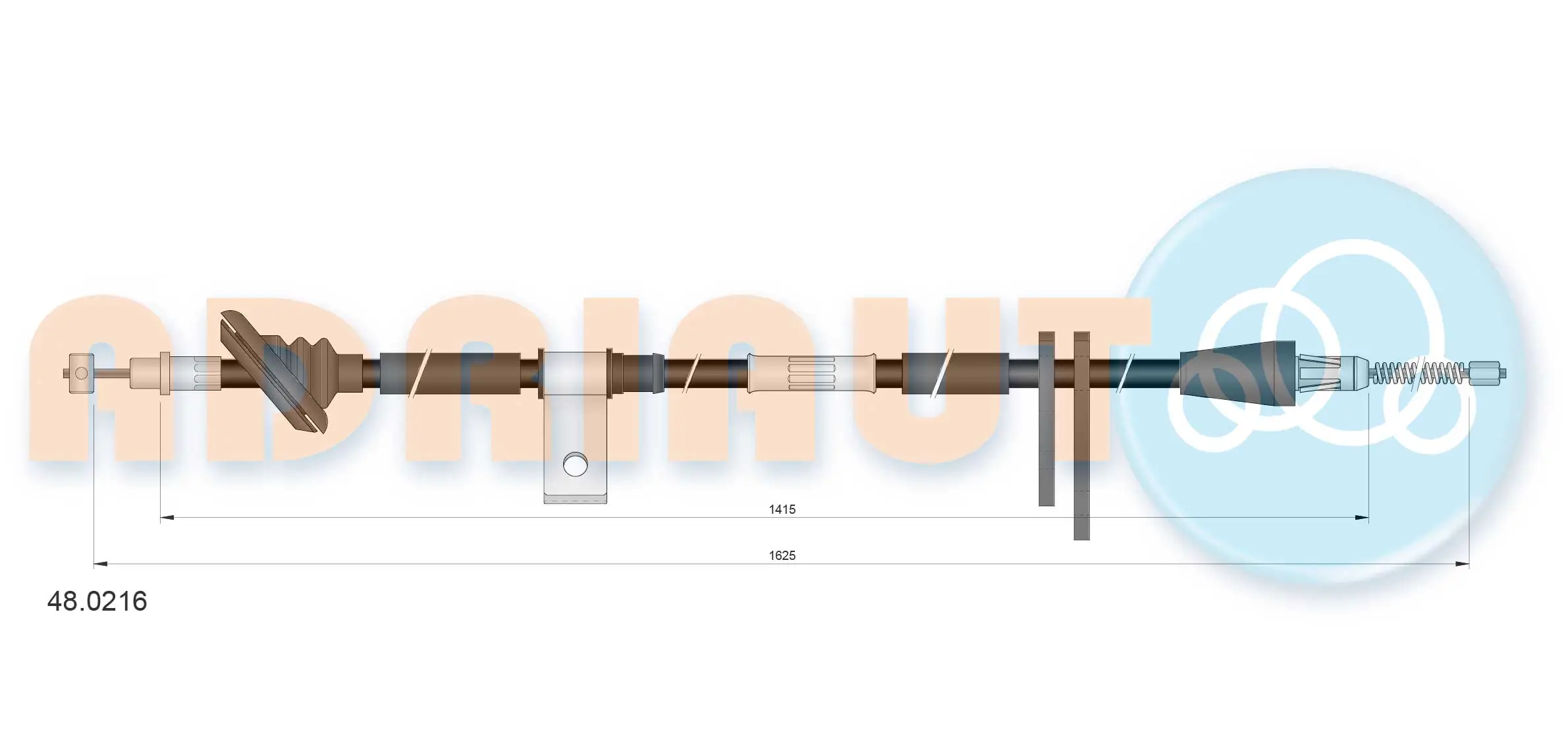 Tirette à câble, frein de stationnement ADRIAUTO 48.0216