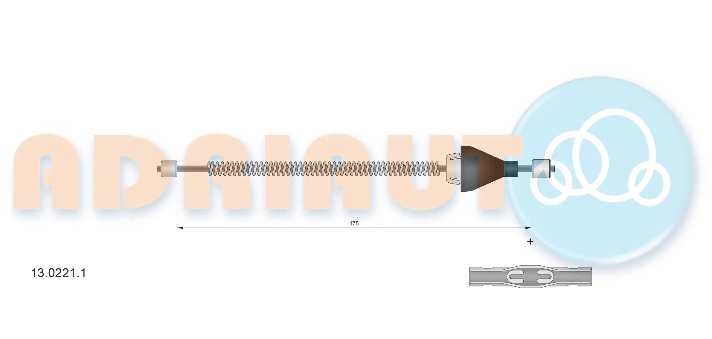 Tirette à câble, frein de stationnement ADRIAUTO 13.0221.1
