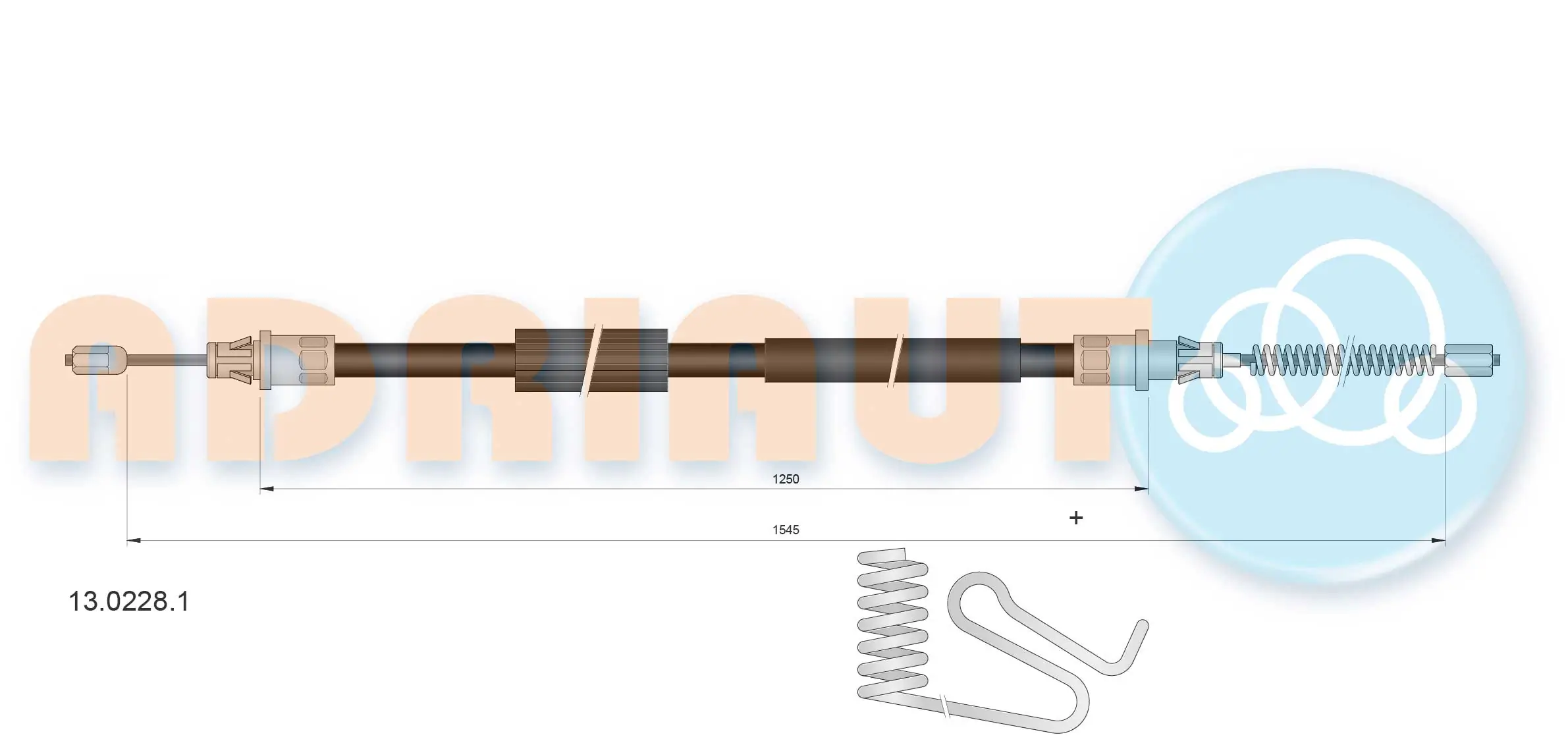 Tirette à câble, frein de stationnement ADRIAUTO 13.0228.1
