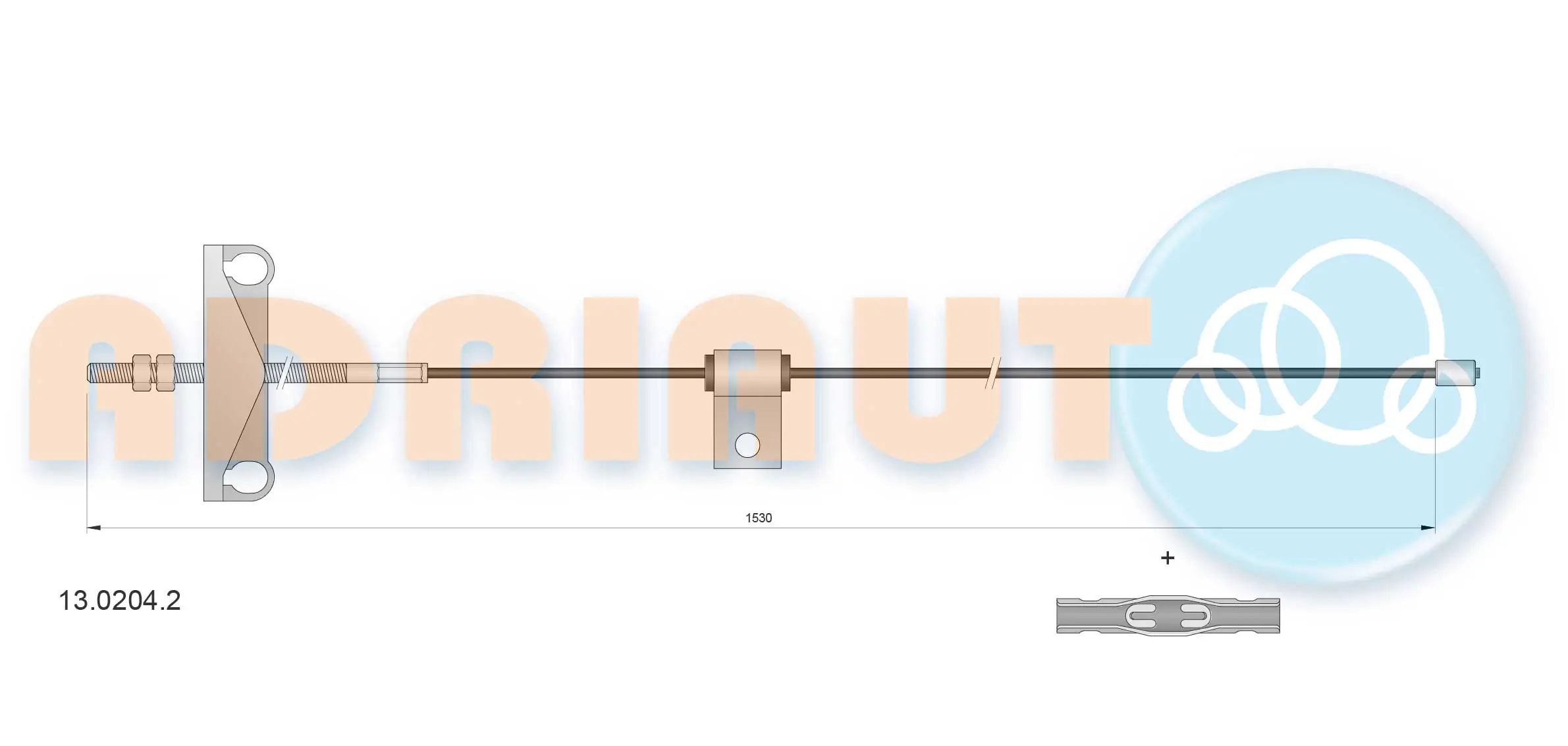 Tirette à câble, frein de stationnement ADRIAUTO 13.0204.2