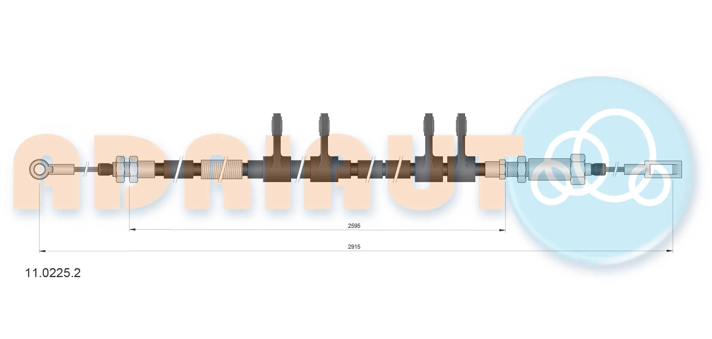 Tirette à câble, frein de stationnement ADRIAUTO 11.0225.2