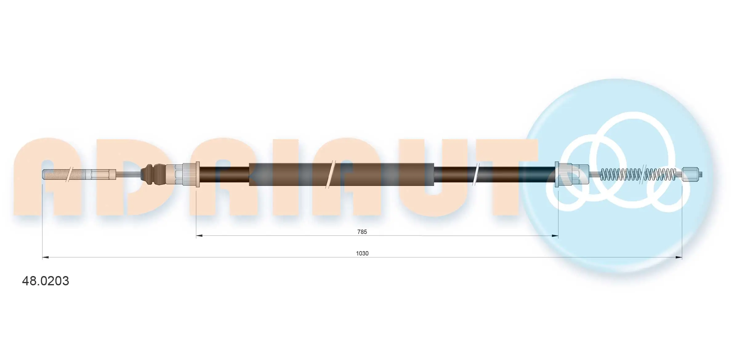 Tirette à câble, frein de stationnement ADRIAUTO 48.0203