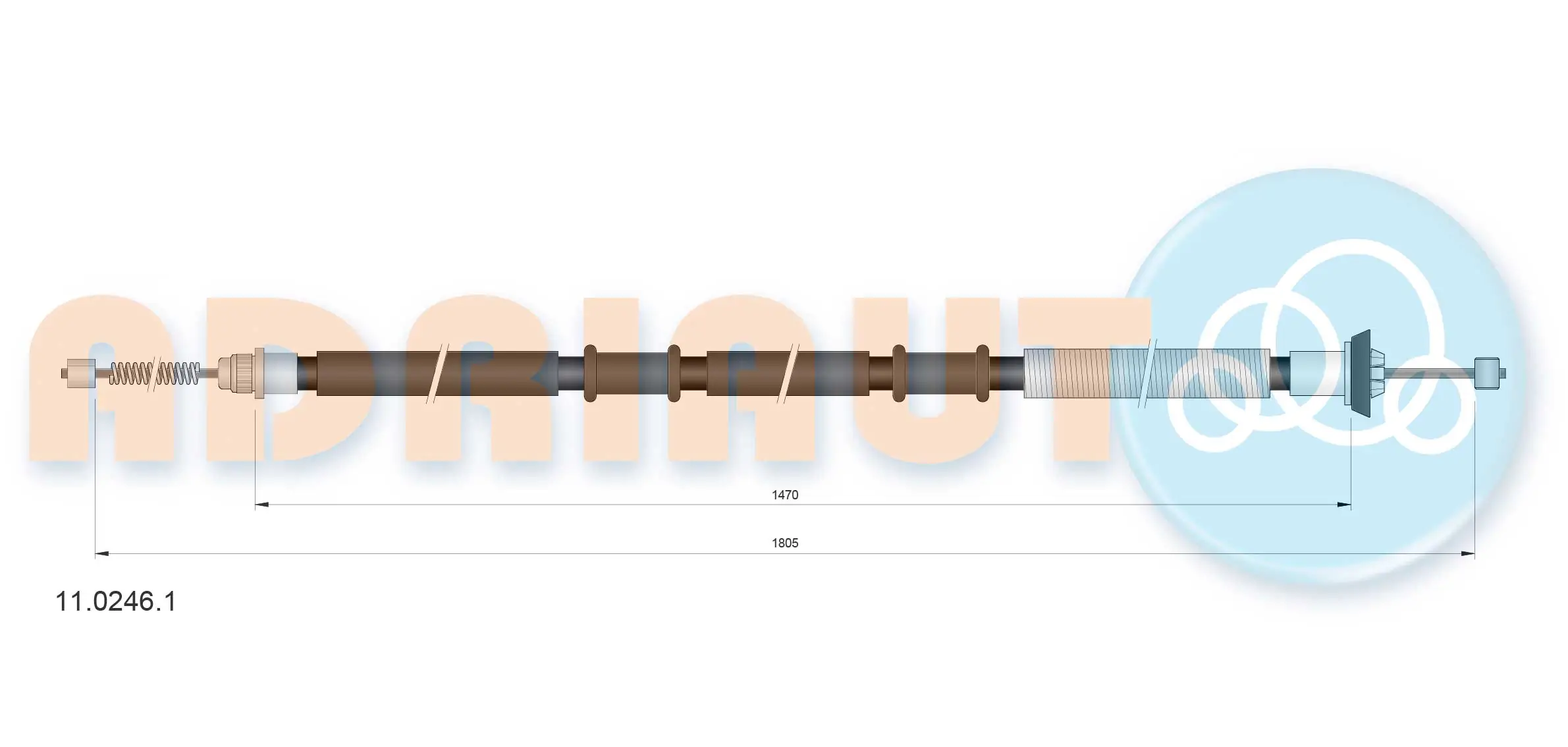Tirette à câble, frein de stationnement ADRIAUTO 11.0246.1