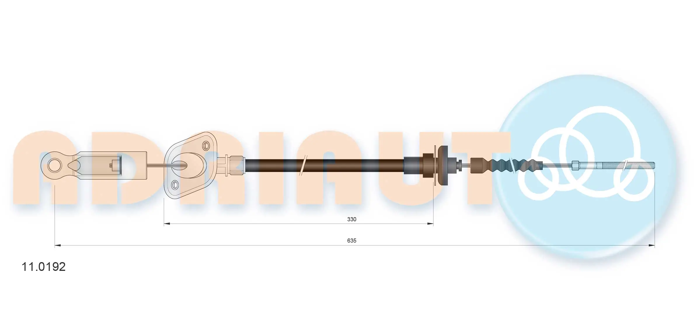 Tirette à câble, commande d'embrayage ADRIAUTO 11.0192