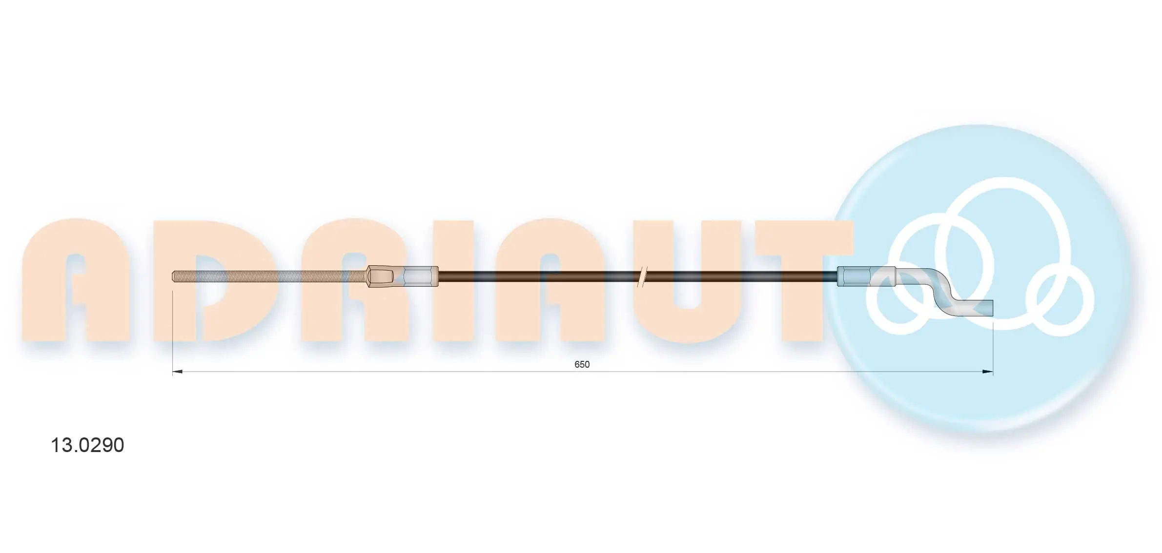 Tirette à câble, frein de stationnement ADRIAUTO 13.0290