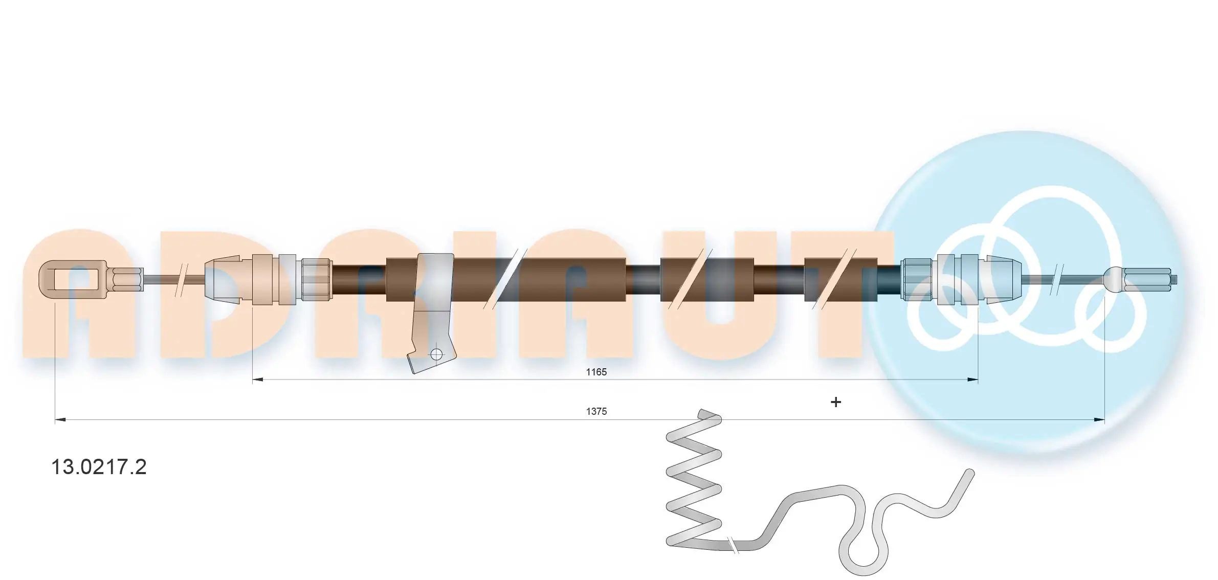 Tirette à câble, frein de stationnement ADRIAUTO 13.0217.2