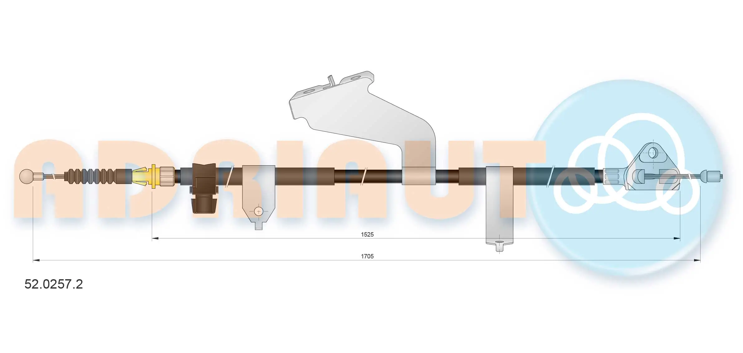 Tirette à câble, frein de stationnement ADRIAUTO 52.0257.2