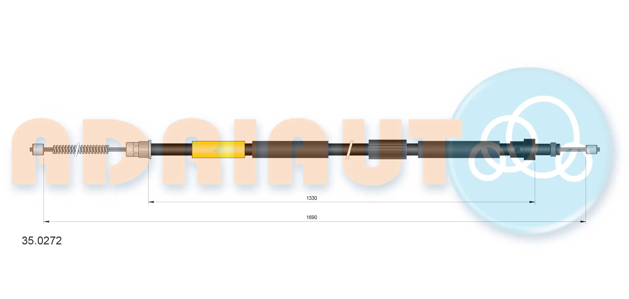 Tirette à câble, frein de stationnement ADRIAUTO 35.0272