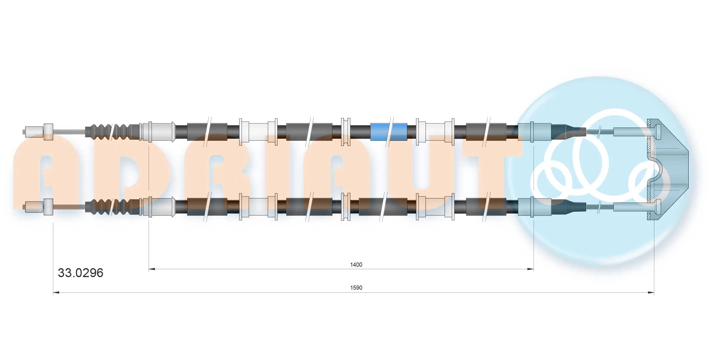 Tirette à câble, frein de stationnement ADRIAUTO 33.0296