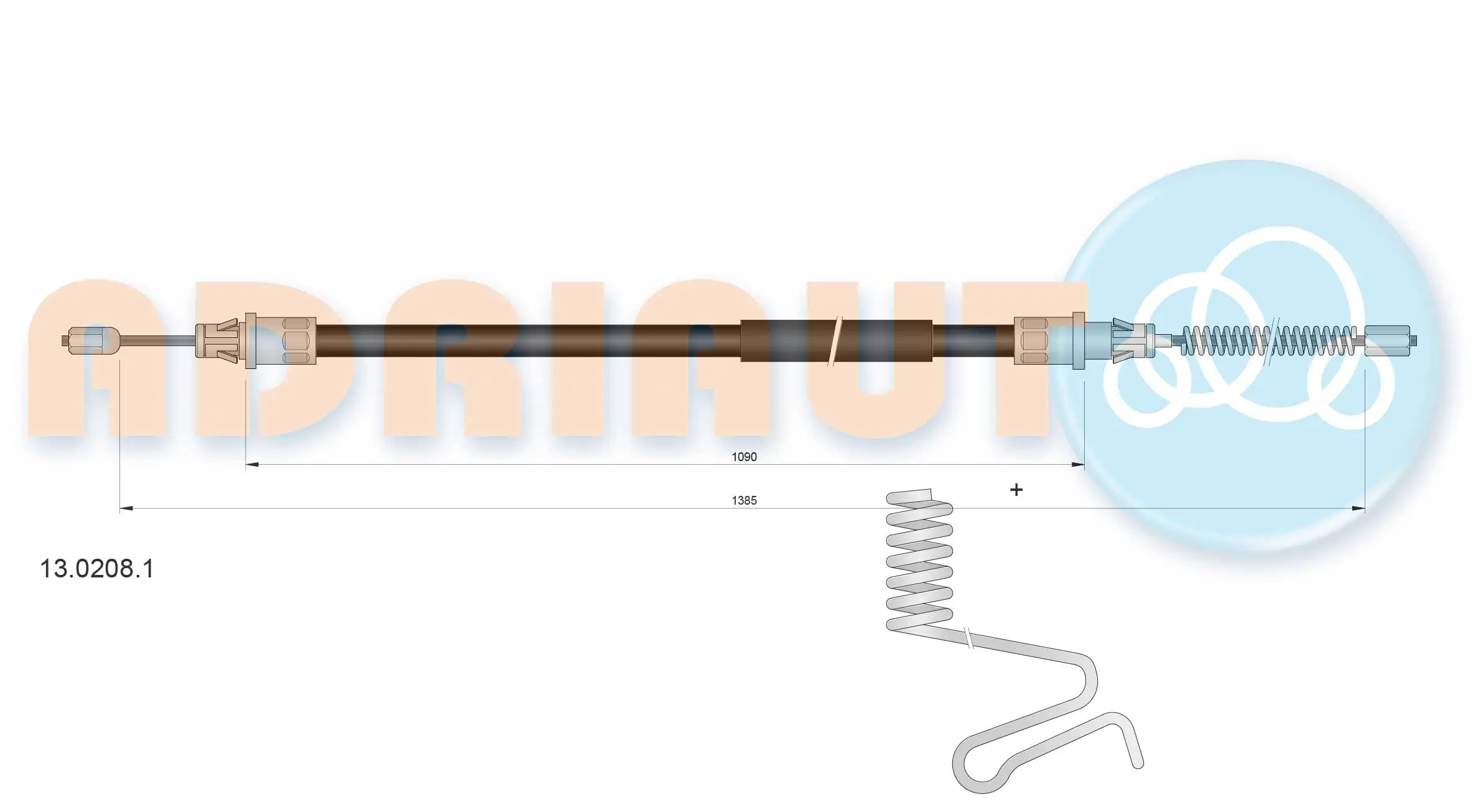 Tirette à câble, frein de stationnement ADRIAUTO 13.0208.1