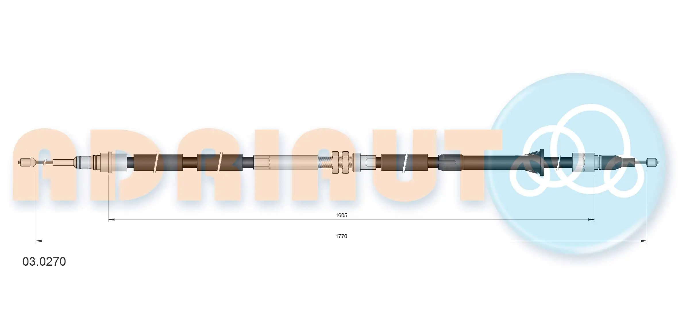 Tirette à câble, frein de stationnement ADRIAUTO 03.0270