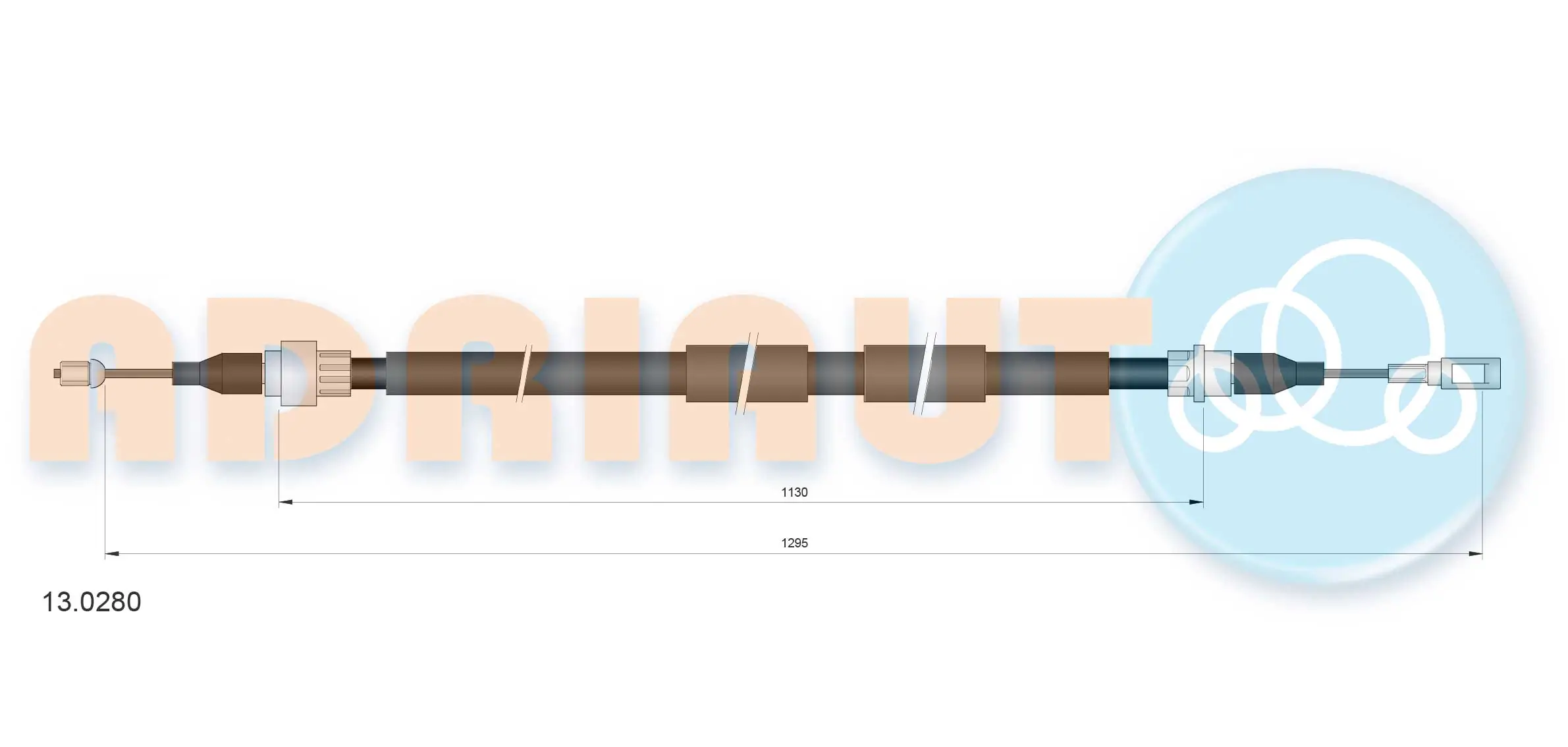 Tirette à câble, frein de stationnement ADRIAUTO 13.0280