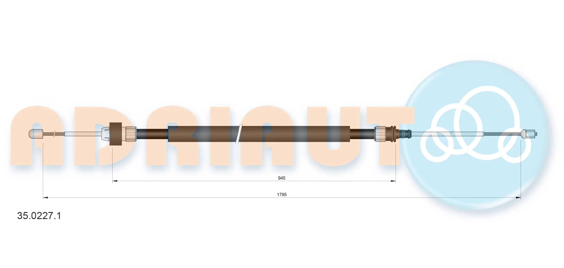 Tirette à câble, frein de stationnement ADRIAUTO 35.0227.1