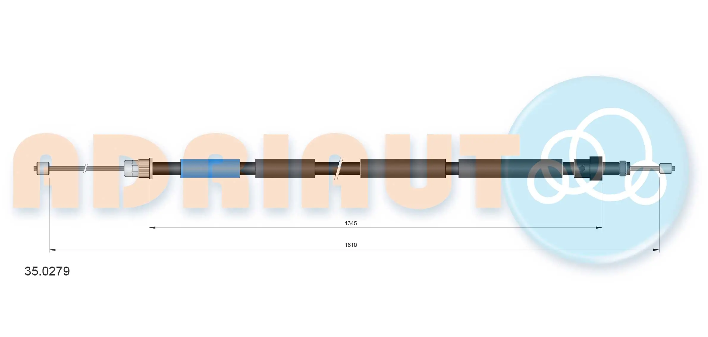 Tirette à câble, frein de stationnement ADRIAUTO 35.0279