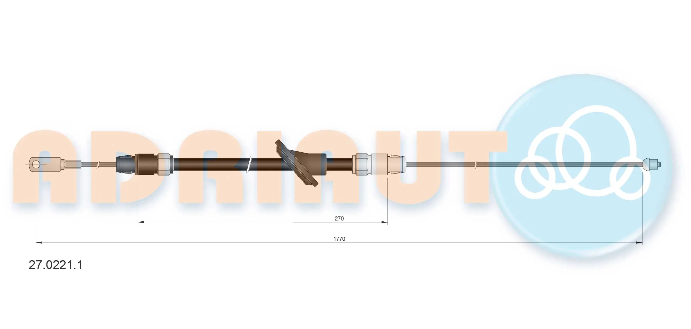 Tirette à câble, frein de stationnement ADRIAUTO 27.0221.1