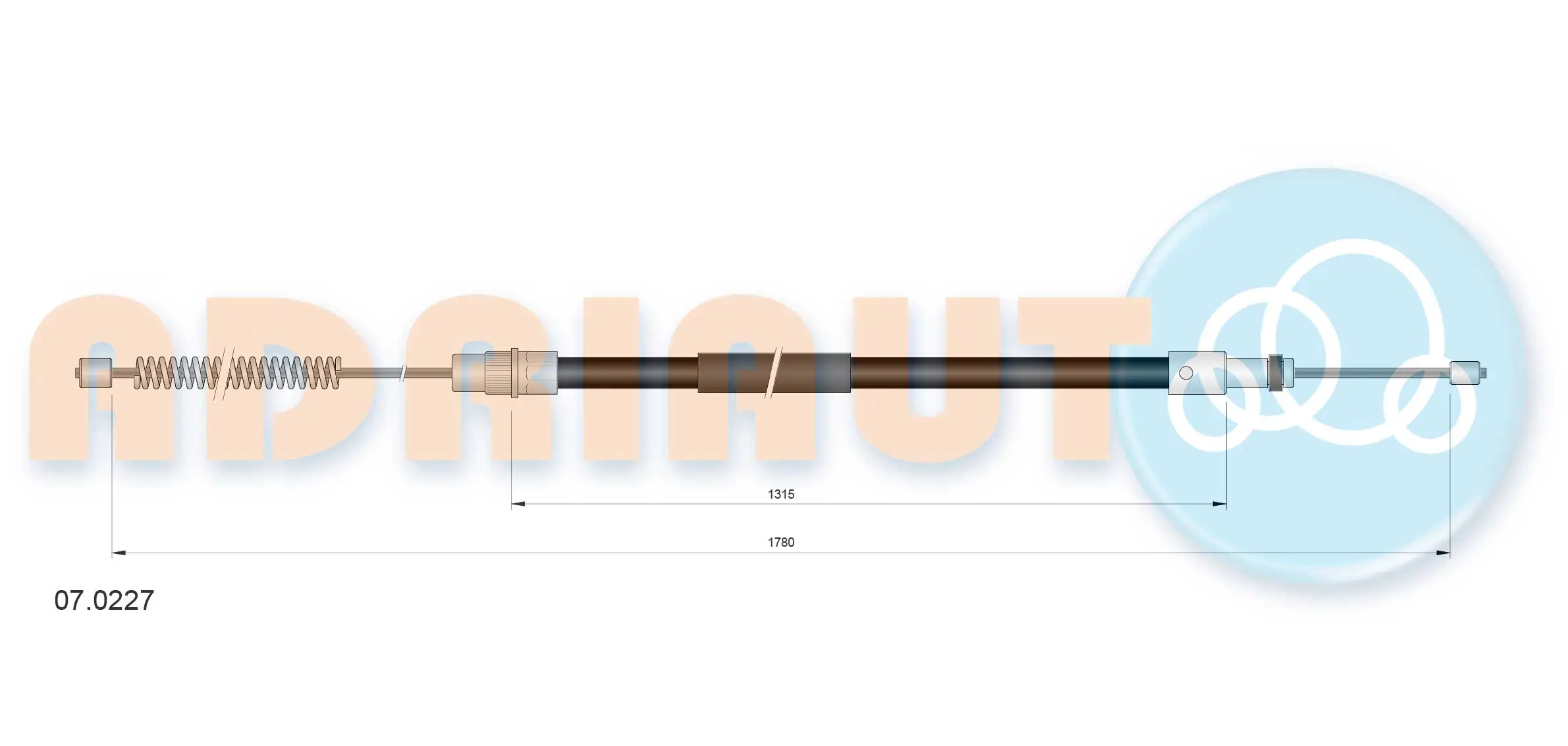 Tirette à câble, frein de stationnement ADRIAUTO 07.0227