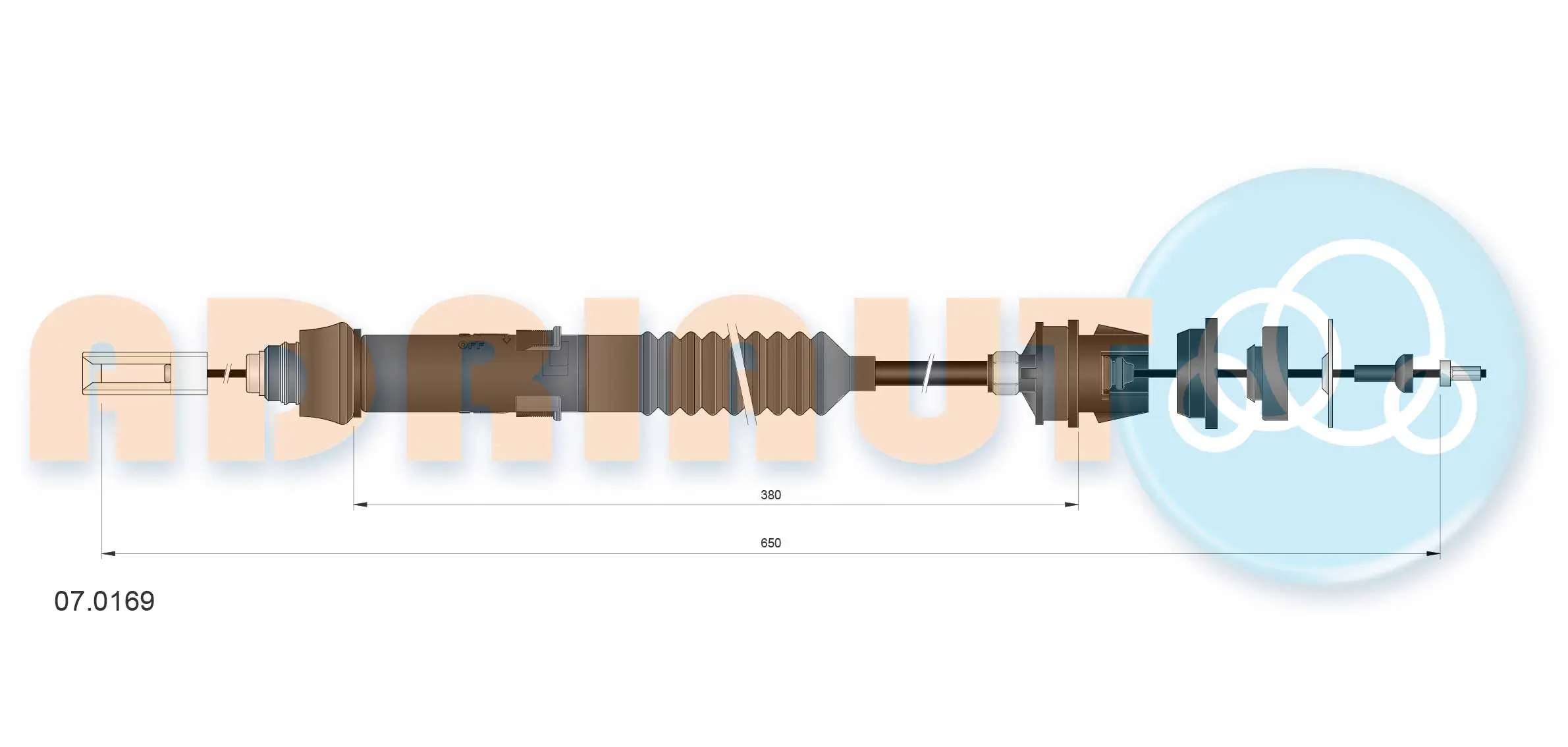 Tirette à câble, commande d'embrayage ADRIAUTO 07.0169