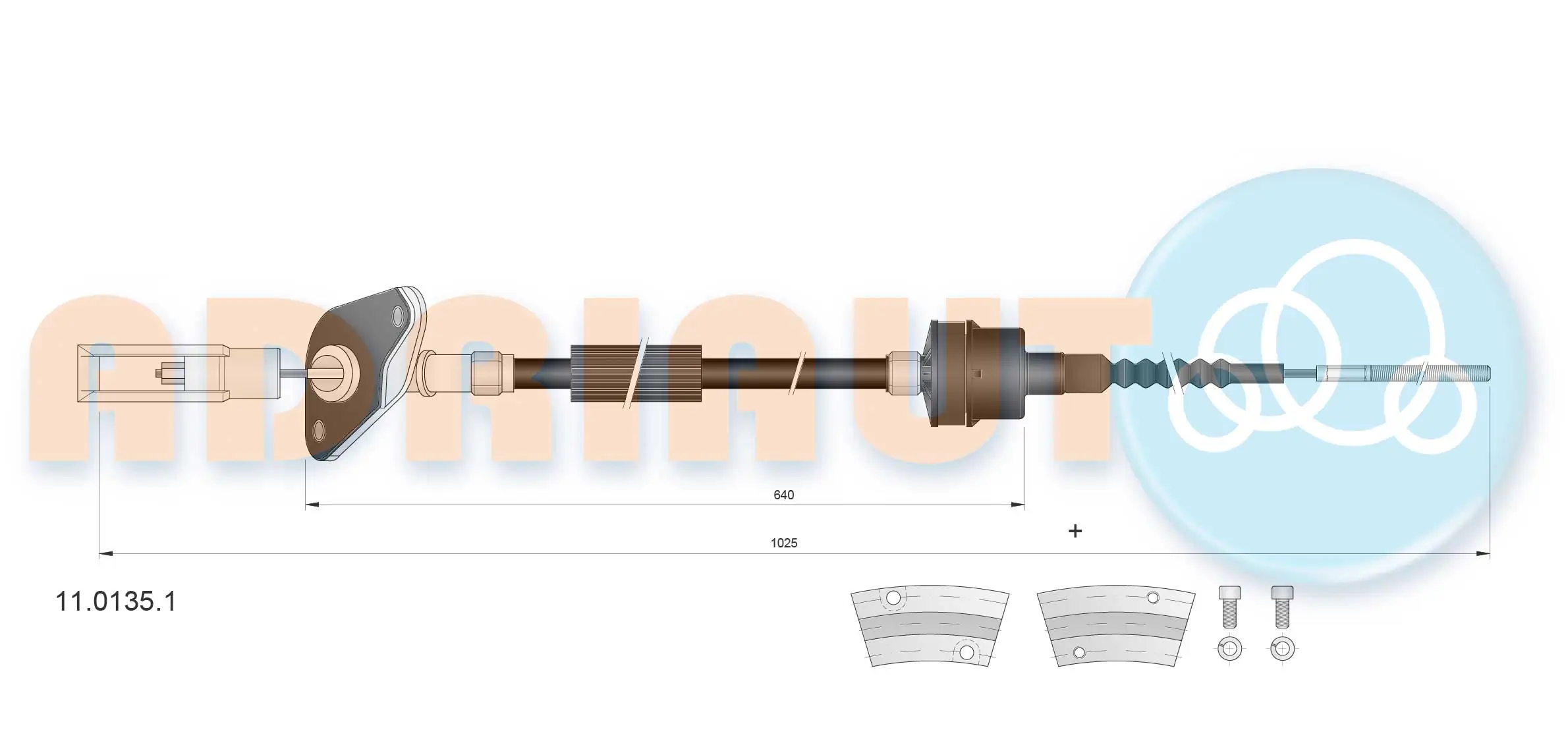 Tirette à câble, commande d'embrayage ADRIAUTO 11.0135.1