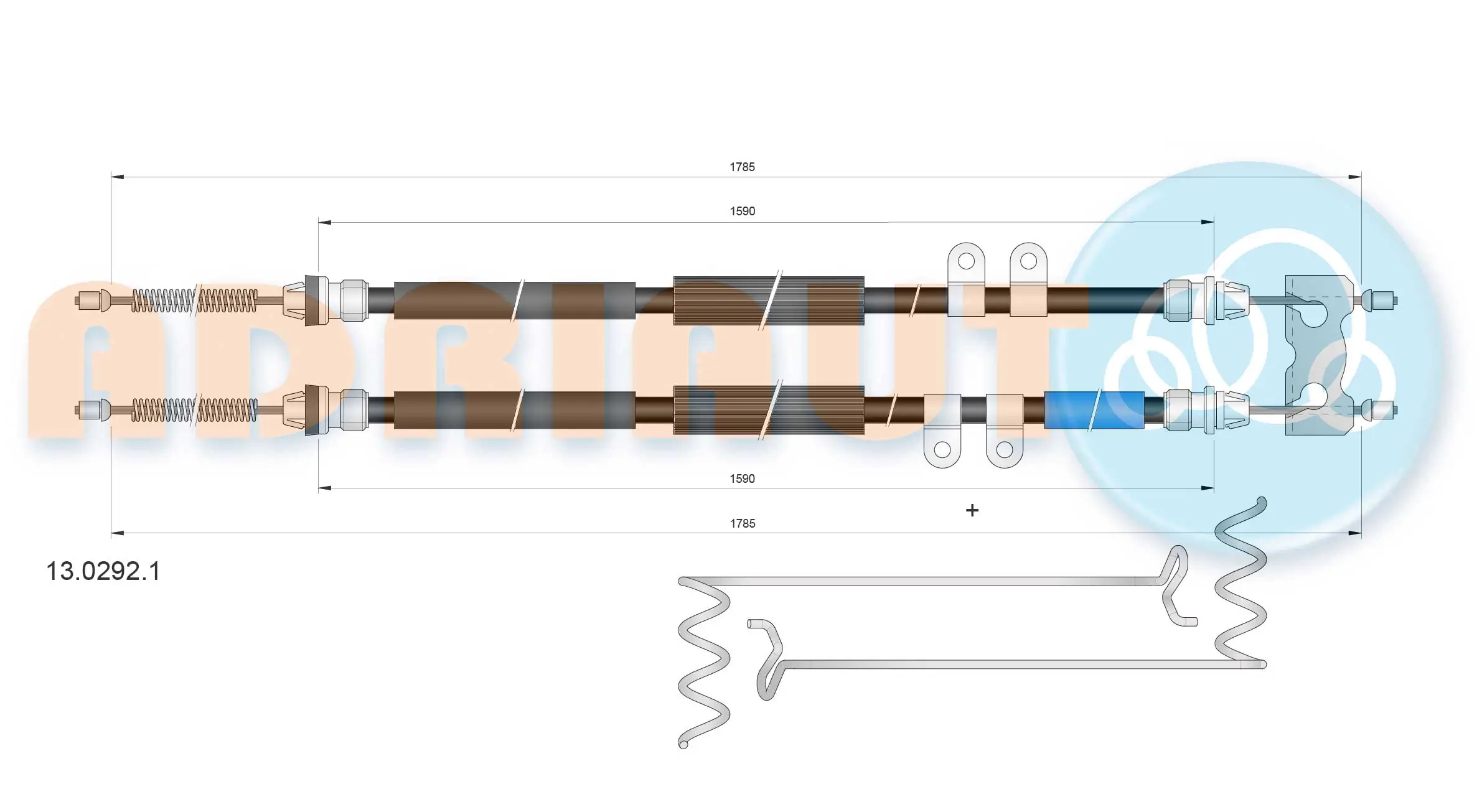 Tirette à câble, frein de stationnement ADRIAUTO 13.0292.1