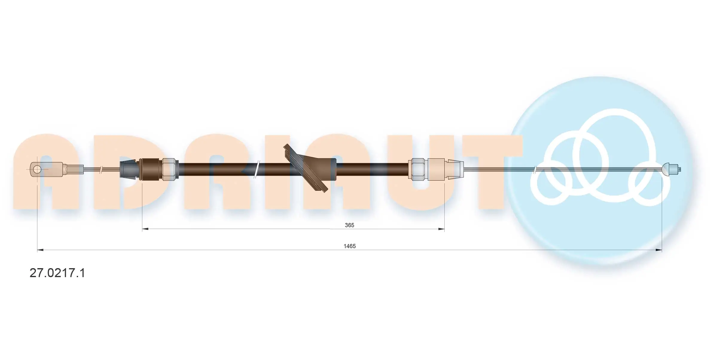 Tirette à câble, frein de stationnement ADRIAUTO 27.0217.1