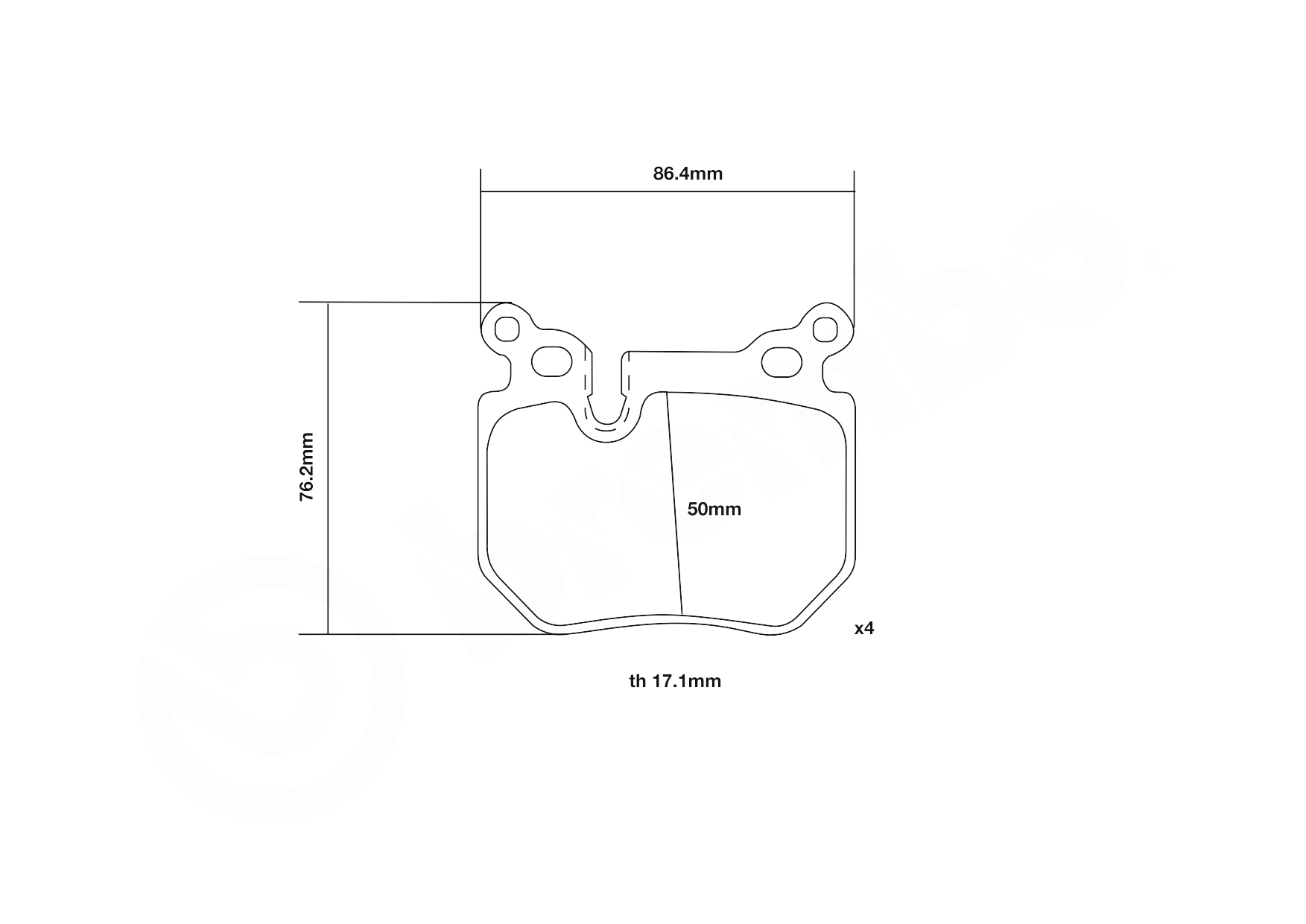 Kit de plaquettes de freins de haute performance BREMBO 07.B315.03