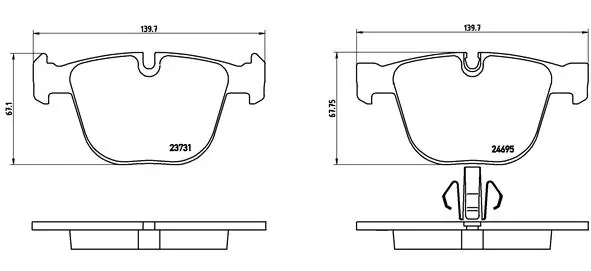 BREMBO P 06 053 — Колодка гальм. диск. BMW 5(F07) 3.0 4.4 2010-,7(F01-04) 3.0-6.0 08- задн. (вир-во BREMBO)