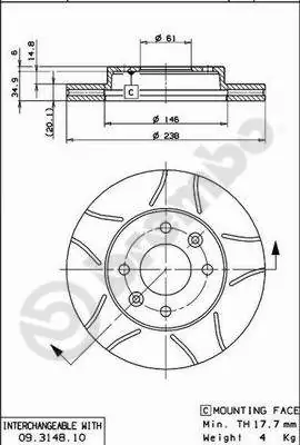Disque de frein BREMBO 09.3148.75