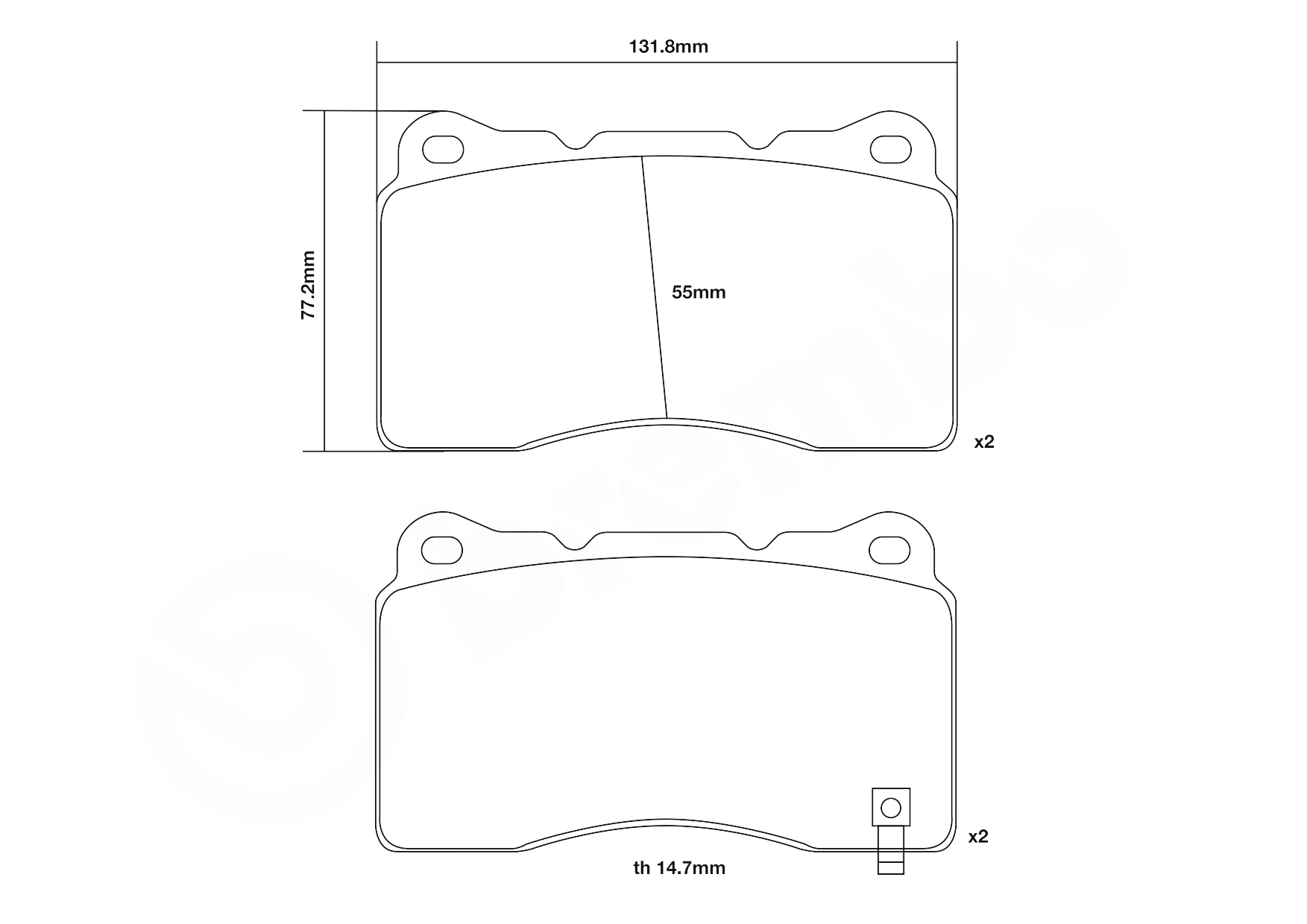 Kit de plaquettes de freins de haute performance BREMBO 07.B314.51