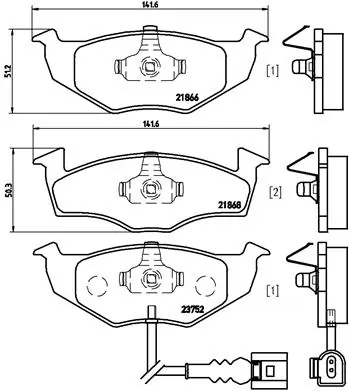 Kit de plaquettes de frein, frein à disque BREMBO P 85 071