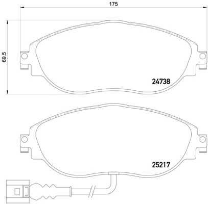 BREMBO P 85 131 — Колодка гальм. диск. VW PASSAT передн. (вир-во BREMBO)