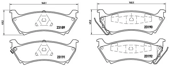 Kit de plaquettes de frein, frein à disque BREMBO P 50 040