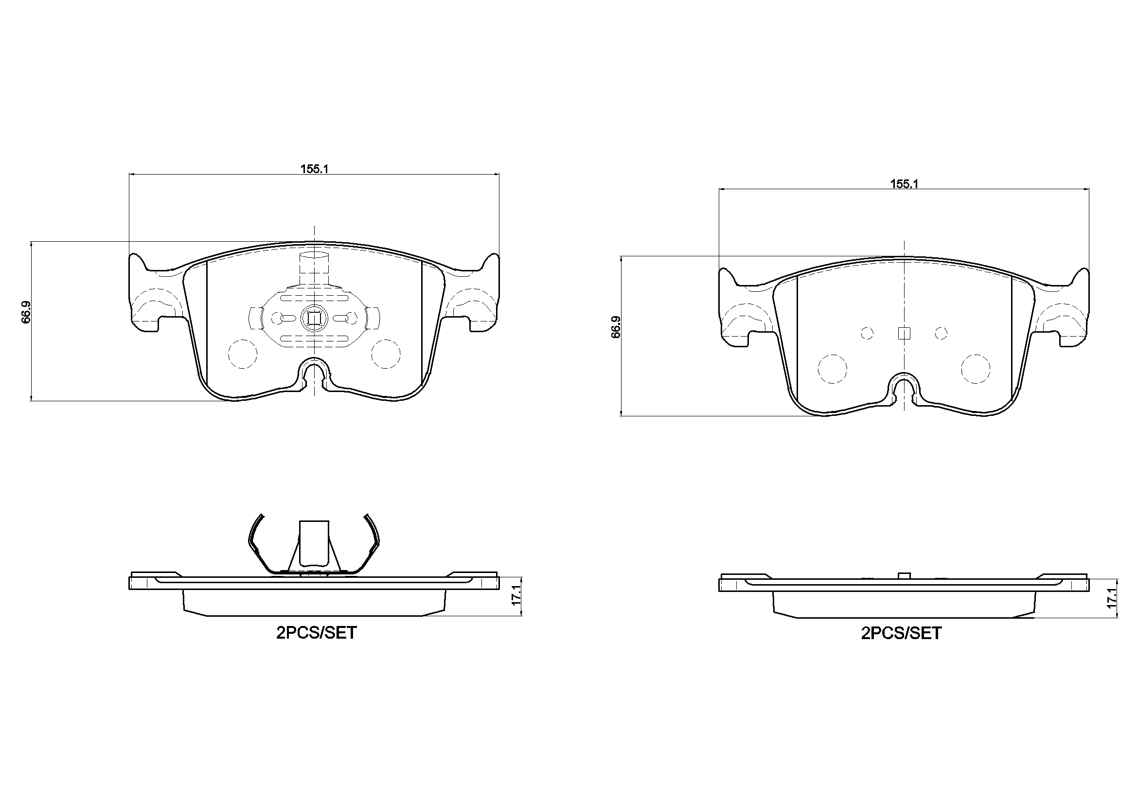 Kit de plaquettes de frein, frein à disque BREMBO P 85 199