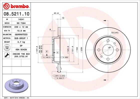 BREMBO 08.5211.10