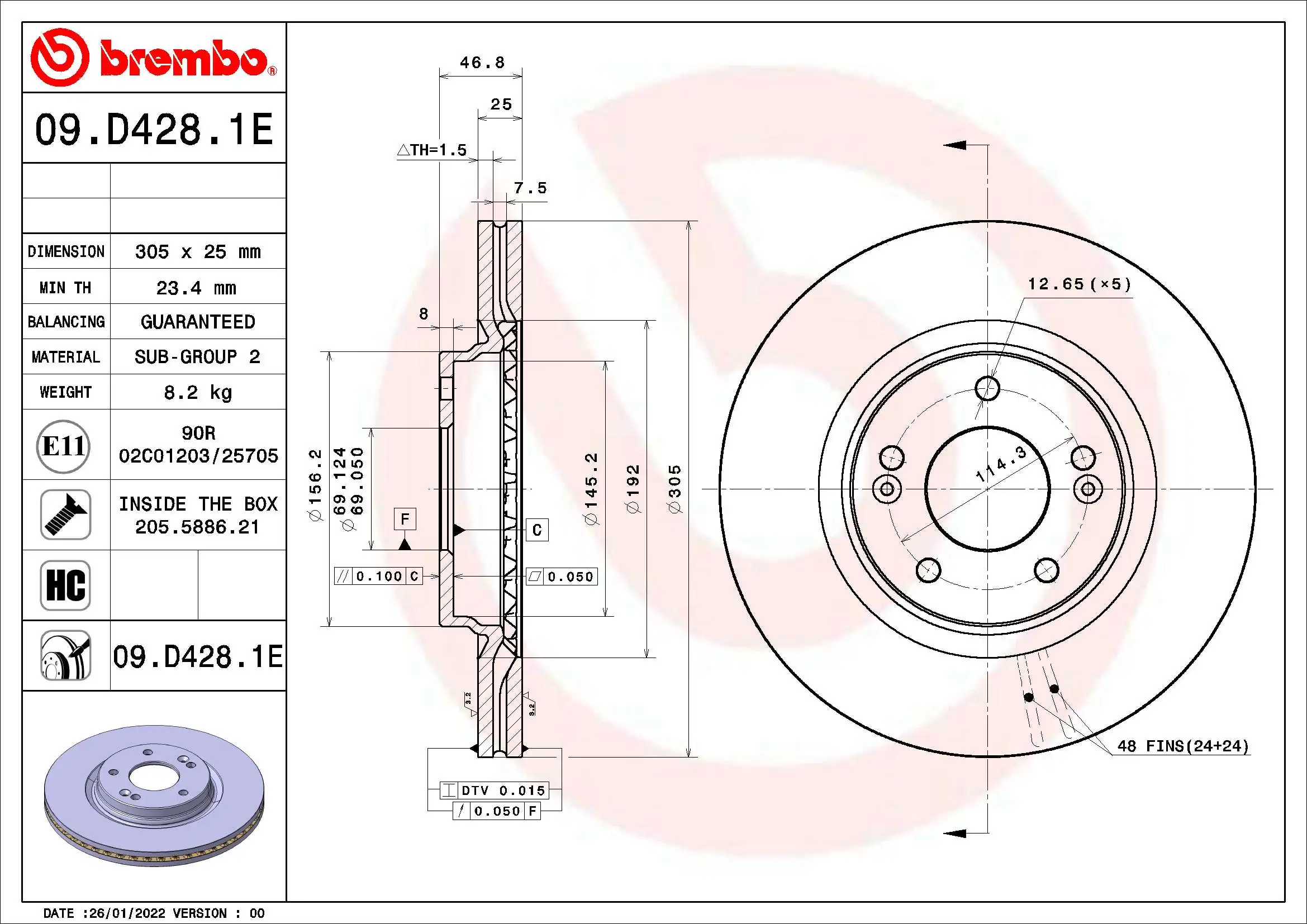 Kit de freins, frein à disques BREMBO KT 08 014