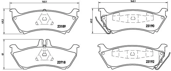 Kit de plaquettes de frein, frein à disque BREMBO P 50 044